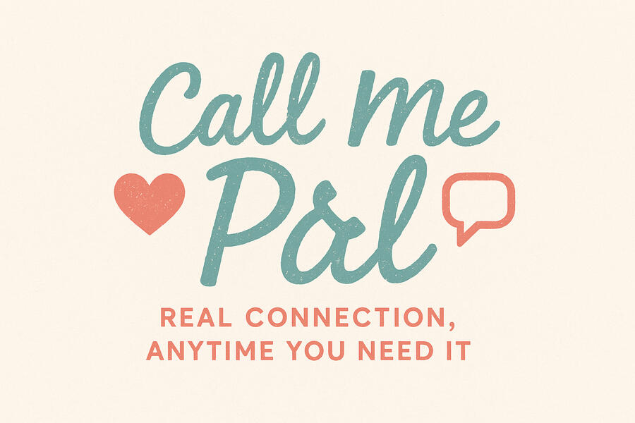 Call Me Pal logo – heart inside a chat bubble symbolizing connection and support